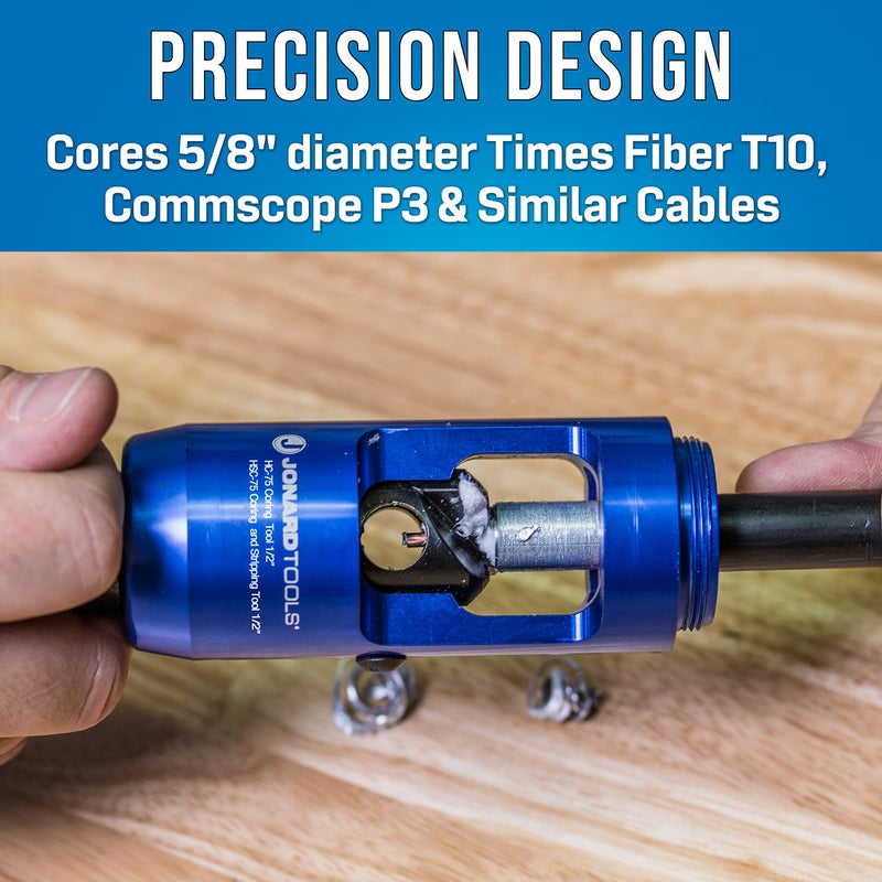 Jonard Tools HSC-625 Hardline Coring and Stripping Tool 5/8" for Times Fiber T10 and Commscope P3 Cables - Image 2